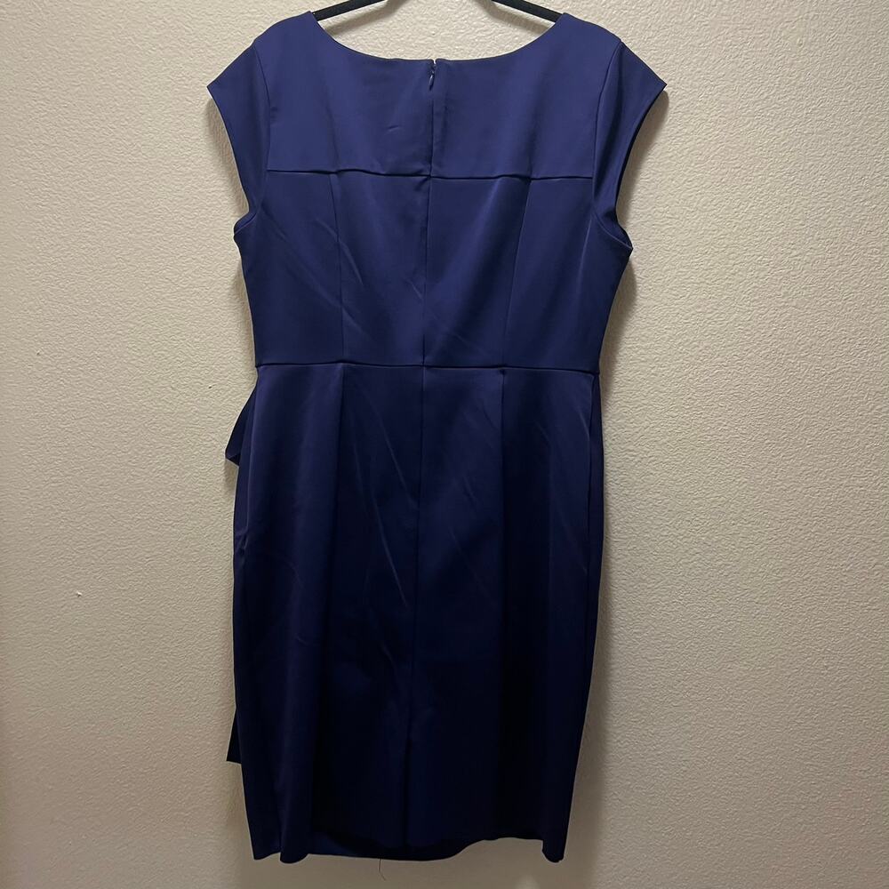 Lane Bryant Navy Blue Sheath Dress Knee Length Party Plus Size 18 Cap Sleeve - Picture 3 of 10